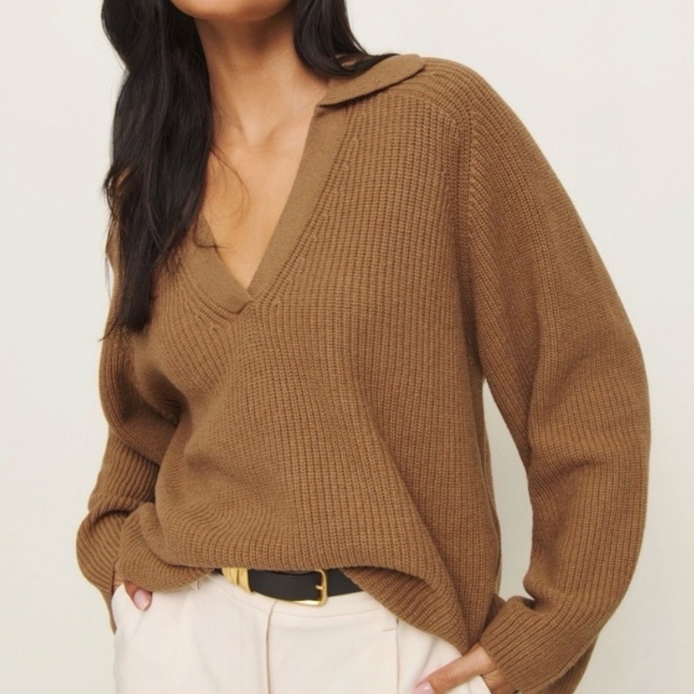 NWT- Reformation Esther Cashmere Blend Oversized Polo- S